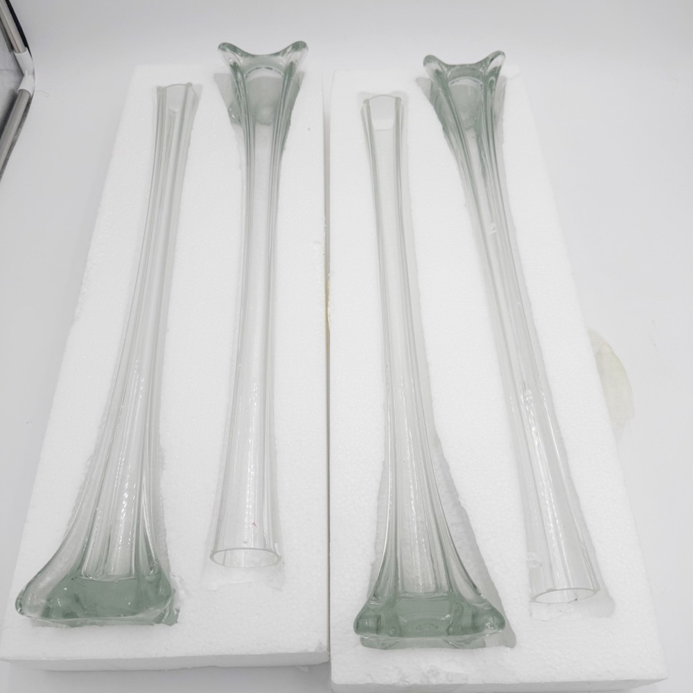 ⭐️4 Pcs Eiffel Tower Vase Glass Clear Eiffel Tower Vases Table Centerpiece 19.7” - Picture 8 of 8